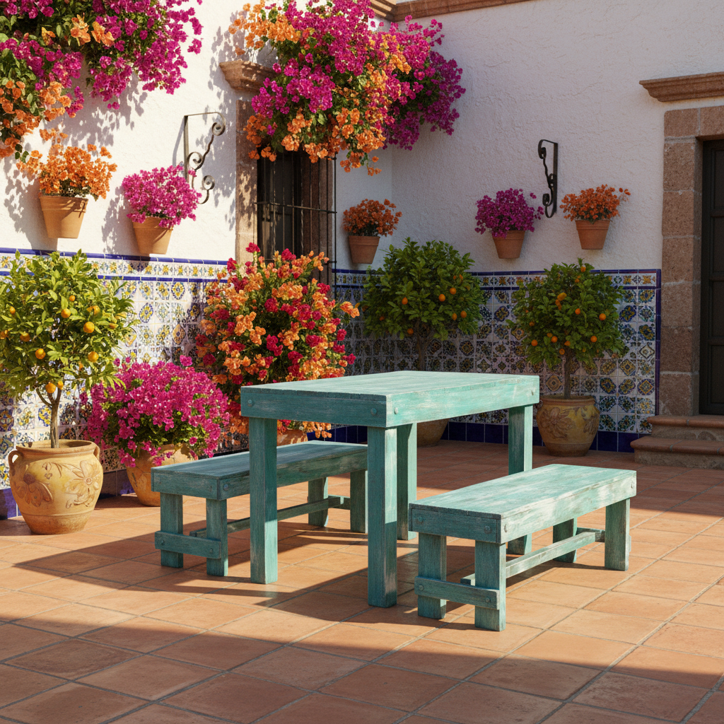 Comedor Artesanal Vintage De Madera Sustentable De Pallets