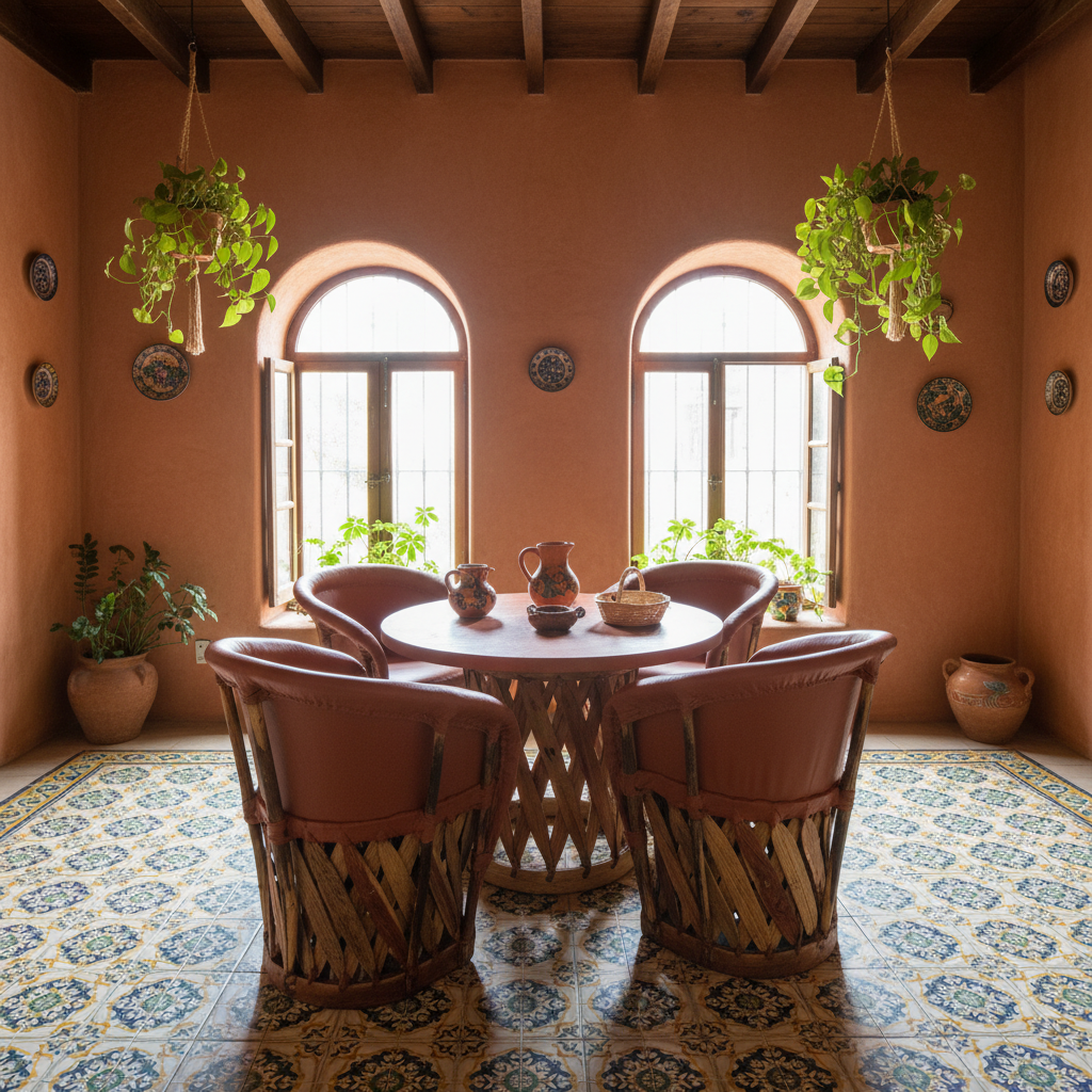 Comedor Equipales Tradicionales Estilo Antiguo De 4 Sillones Muy Comodos. Gran Calidad