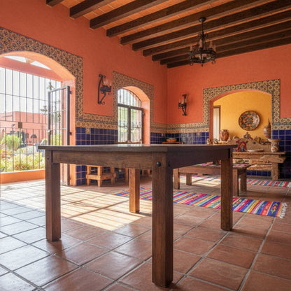 Mesa Comedor De Madera De Encino Super Resistente 4 Personas