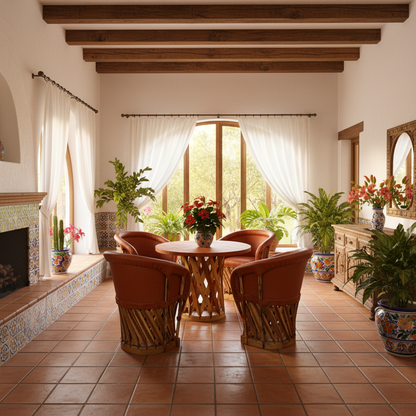 Comedor Equipales Tradicionales Estilo Antiguo De 4 Sillones Muy Comodos. Gran Calidad