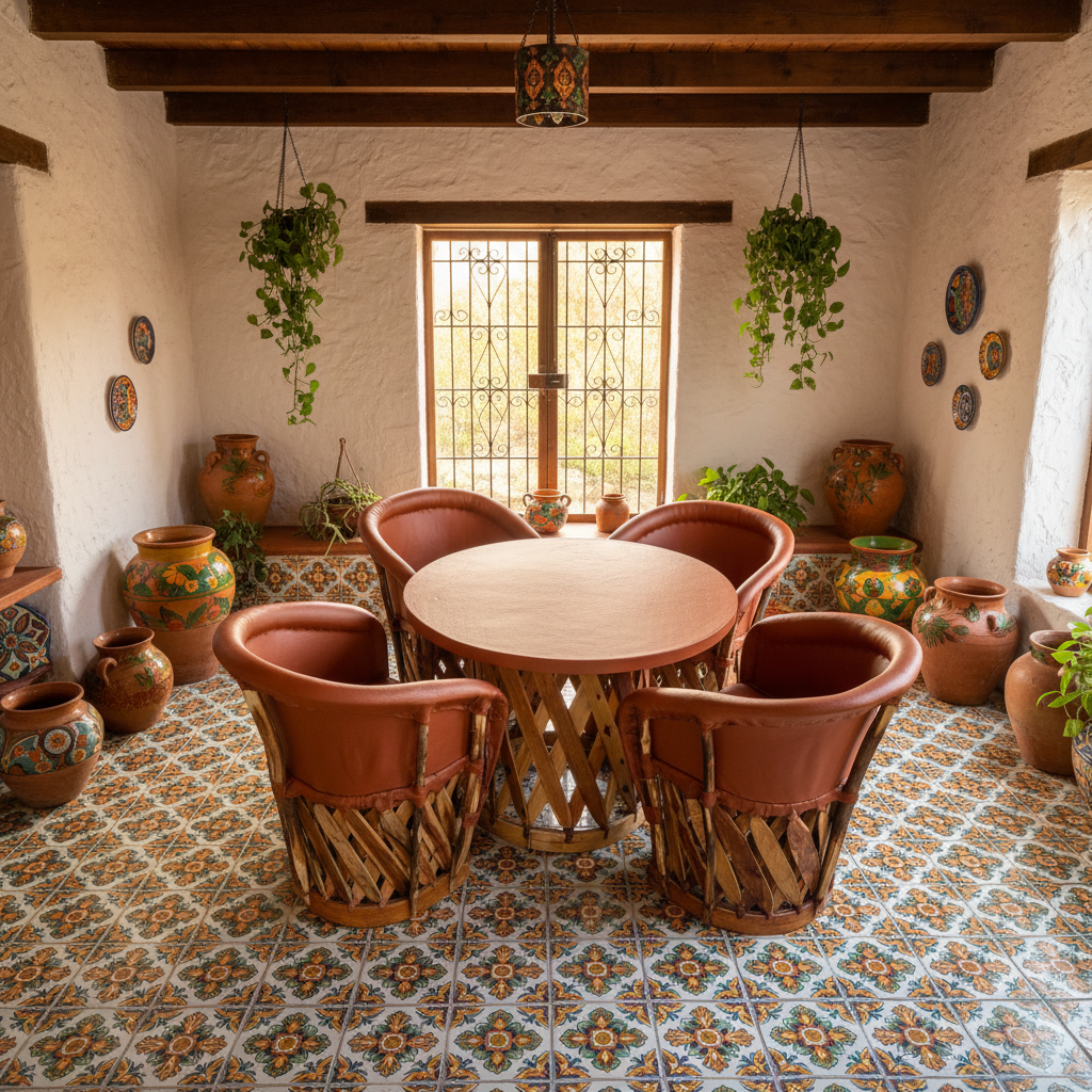 Comedor Equipales Tradicionales Estilo Antiguo De 4 Sillones Muy Comodos. Gran Calidad