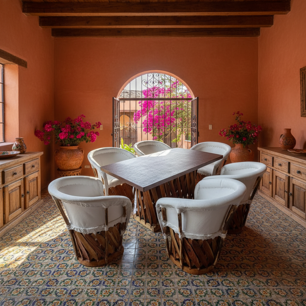 Comedor Equipal Tradicional Para 6 Personas Estilo Antiguo.
