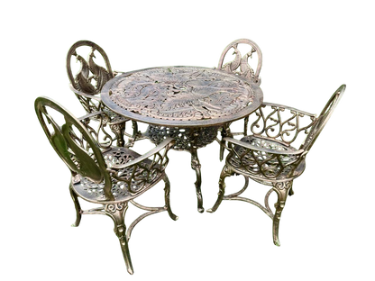 Comedor Artesanal Jardín Aluminio Reforzado Estilo Antiguo