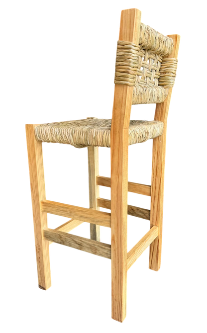 Banco Artesanal Sustentable Madera Y Forja Tejido Con Tule.