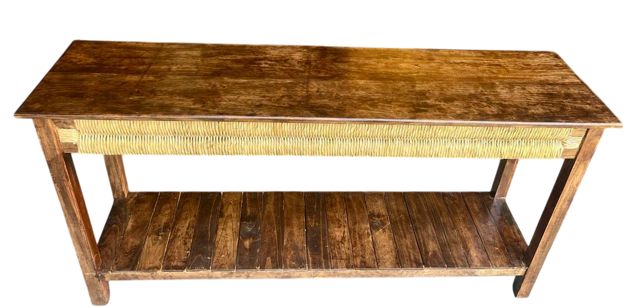 Original Credenza De Madera De Encino Estilo Antiguo