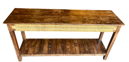 Original Credenza De Madera De Encino Estilo Antiguo