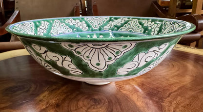 Lavabo Redondo En Talavera Fina Estilo Pavo
