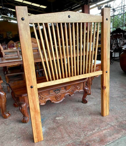 Cama Cabecera Artesanal Madera Sustentable Estilo Antiguo