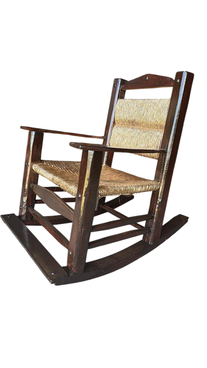 Silla Mecedora Muy Grande Madera Adulto Sustentable Estilo Antiguo.