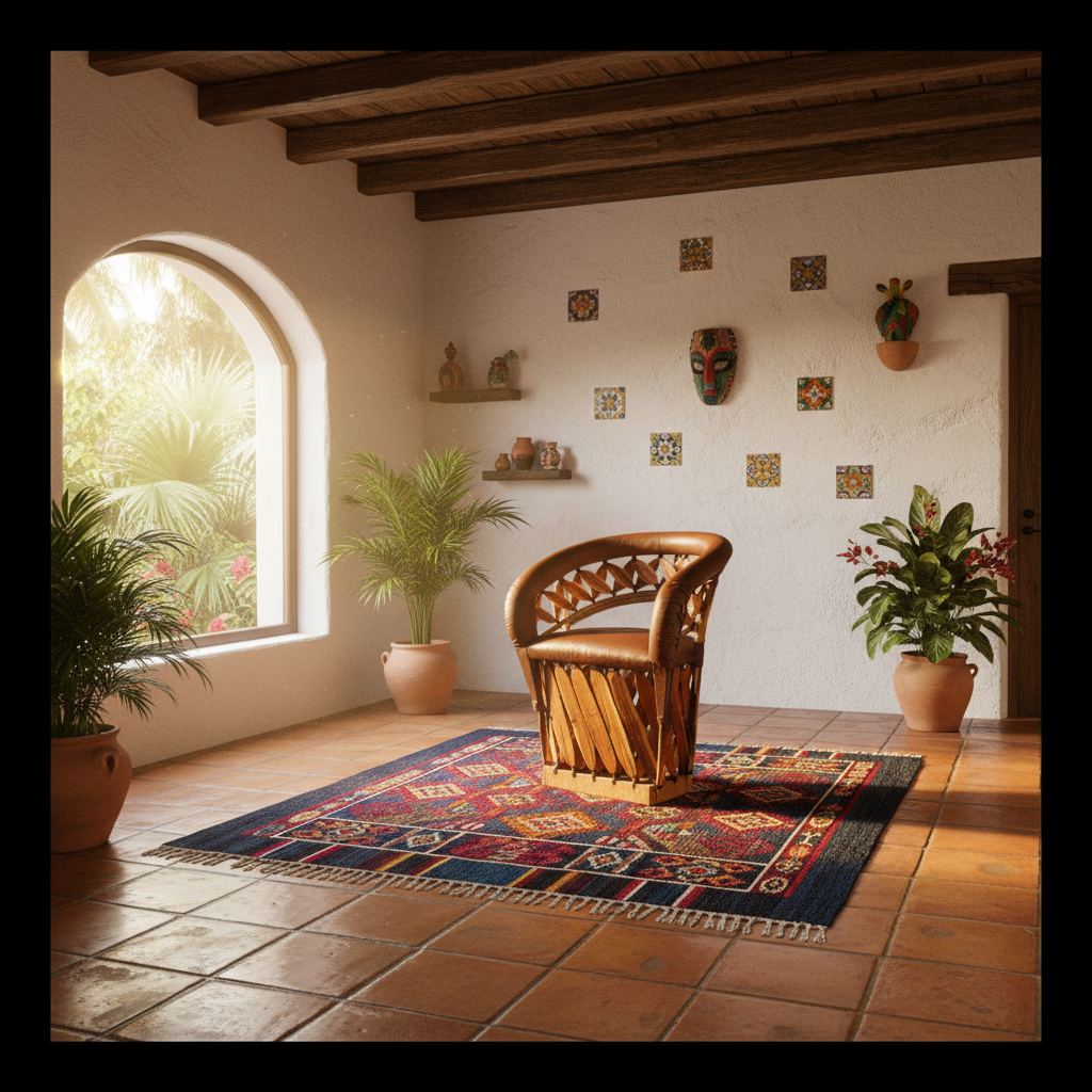 Sillon Equipal Artesanal Estilo Acapulco Antiguo. Piel