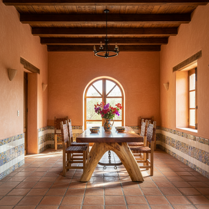 Mesa de Parota con Cadena de Hierro Forjado | Madera de Parota, Hierro Forjado, Patas de Madera, Diseño Rústico, Artesanal