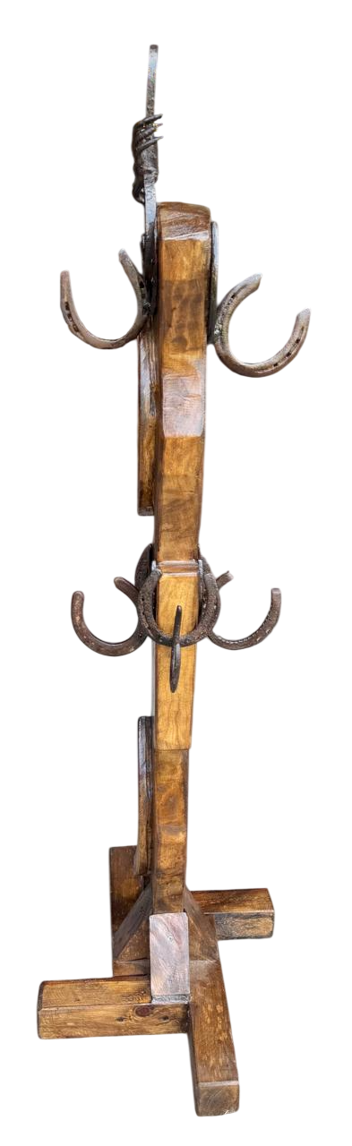 Antiguo Y Original Perchero Artesanal Madera Vieja