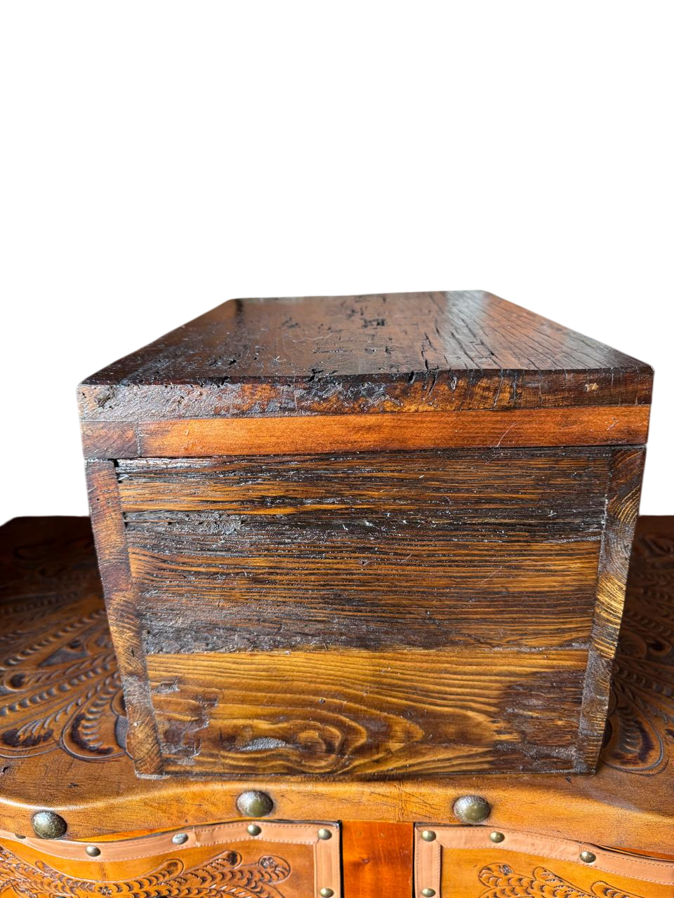 Antiguo Baul De Madera De Encino