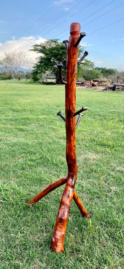 Perchero Rustico De Madera Sustentable Estilo Antiguo.