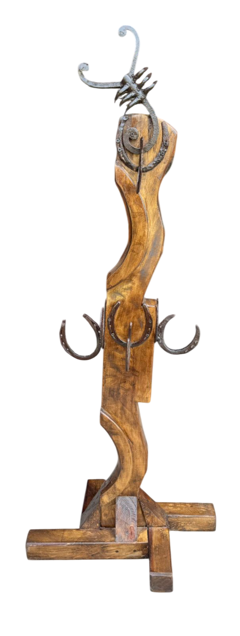 Antiguo Perchero De Pared Con Herradura Alacran