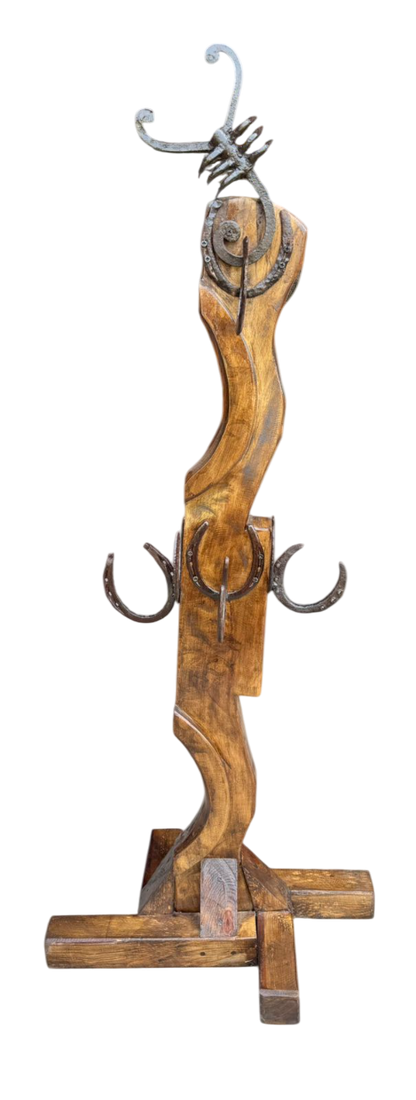 Antiguo Perchero De Pared Con Herradura Alacran