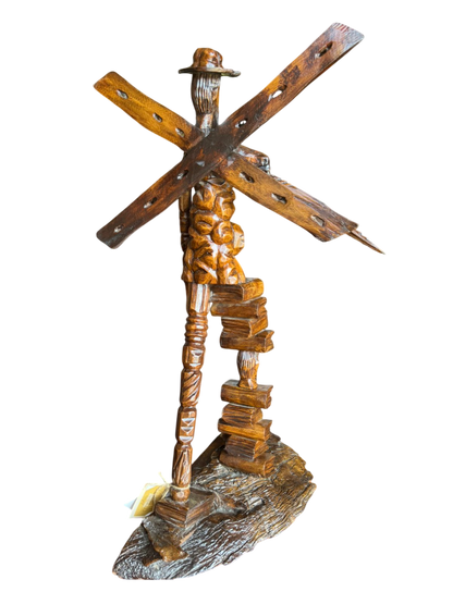 Gran Escultura De Don Quijote Madera De Nogal Estilo Antiguo
