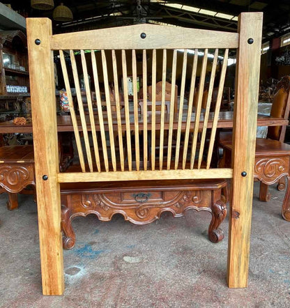 Cama Cabecera Artesanal Madera Sustentable Estilo Antiguo