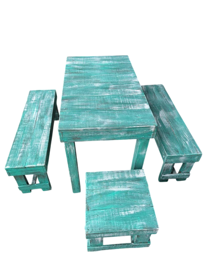 Comedor Artesanal Vintage De Madera Sustentable De Pallets