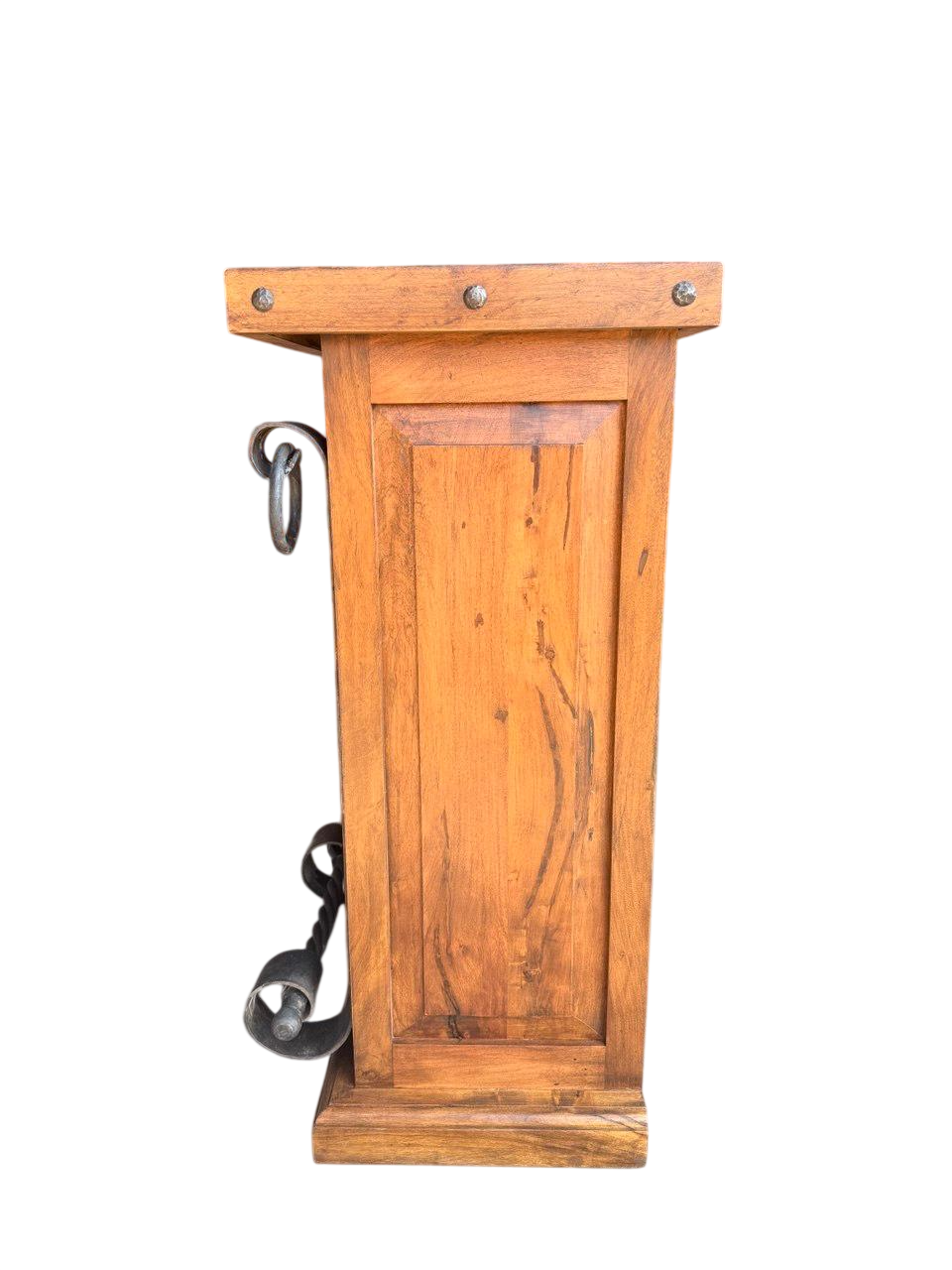 Barra Cantina De Madera De Mezquite Y Hierro Forjado Antiguo