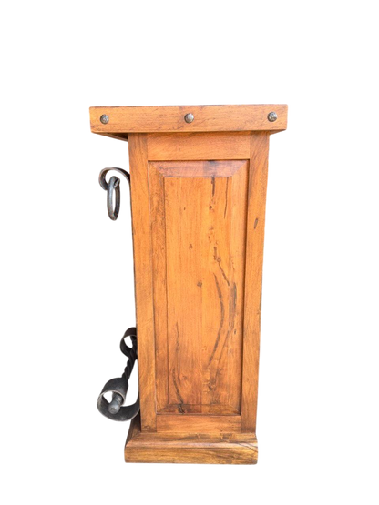 Barra Cantina De Madera De Mezquite Y Hierro Forjado Antiguo