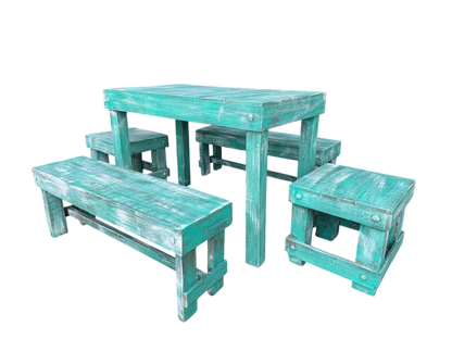 Comedor Artesanal Vintage De Madera Sustentable De Pallets