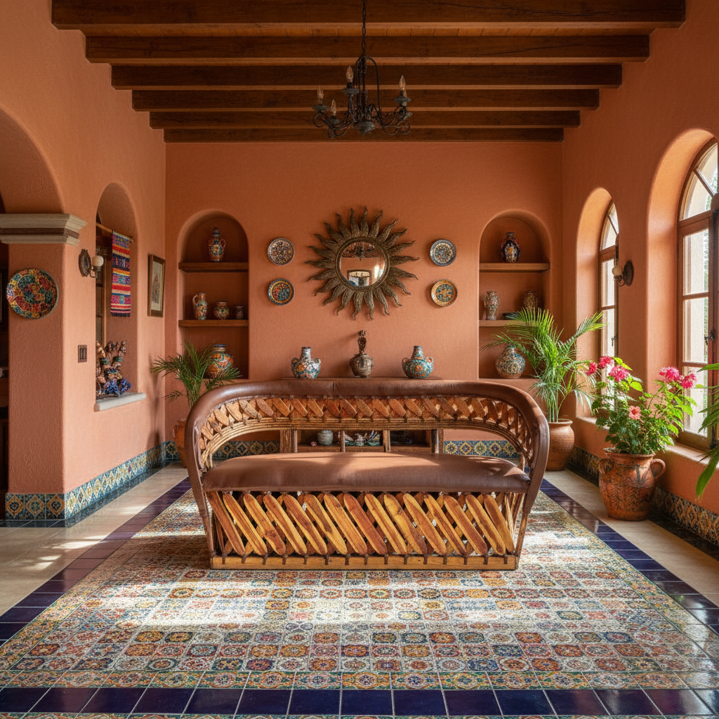 Silla Love Seat Equipal Artesanal Estilo Antiguo.