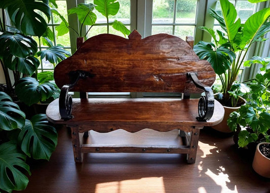 Antique and Original Rustic Bench for 2 People.