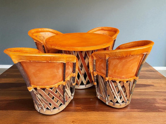 Beautiful Antique Style Pyrography Furniture Dining Room.