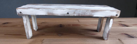 Handcrafted solid wood bench, 1m x 29cm x 43cm high, vintage style, for 2 people, ideal for terraces, cabins and beach houses 